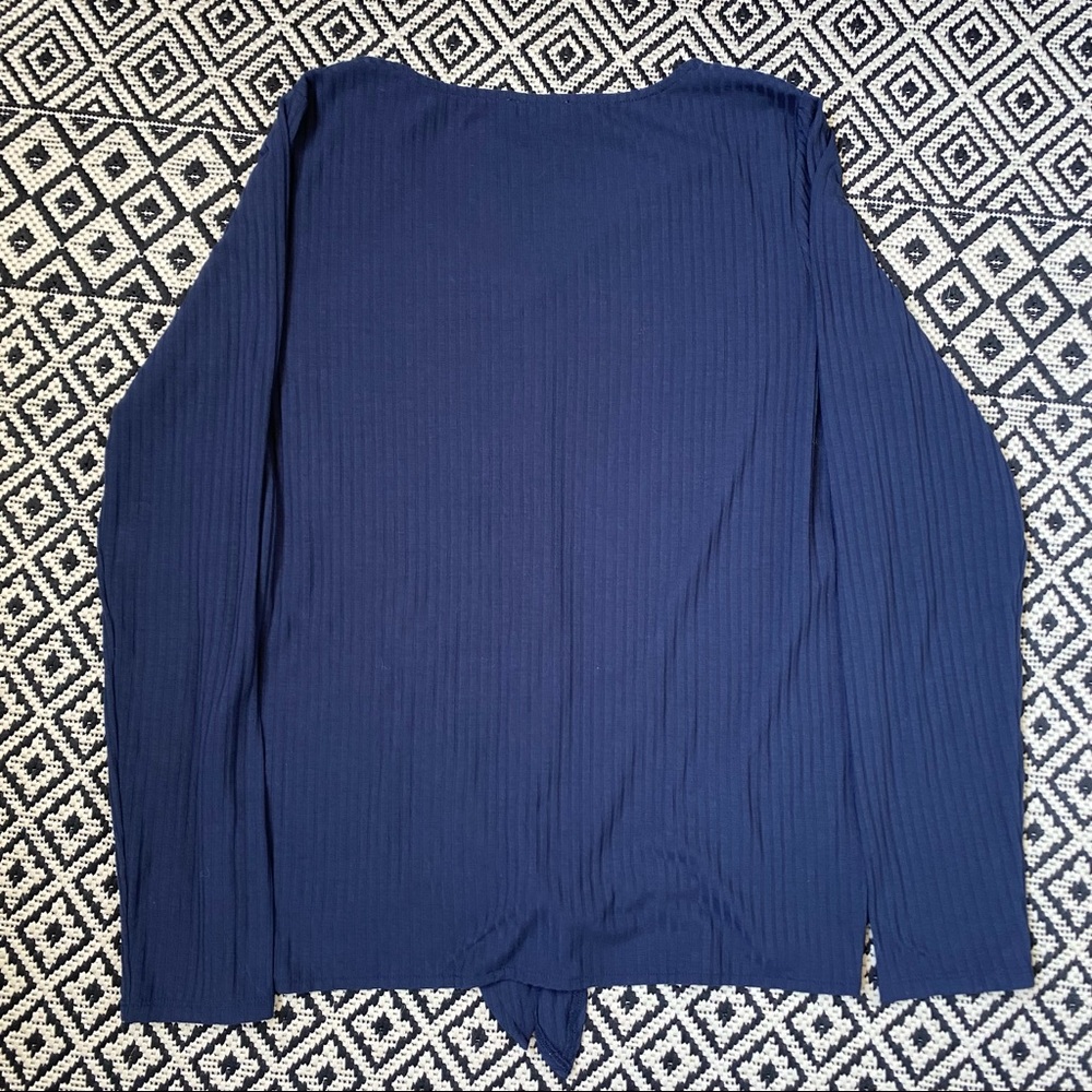 Loft Button Tie-Front Long Sleeve Top - Picture 5 of 5